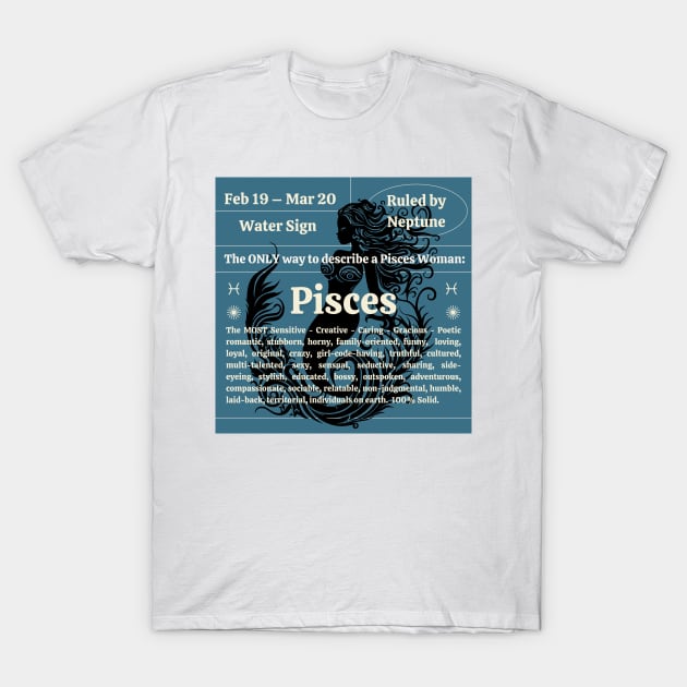 Pisces Woman Energy T-Shirt by Veritè Kulture Vulture T-Shirts & Apparel